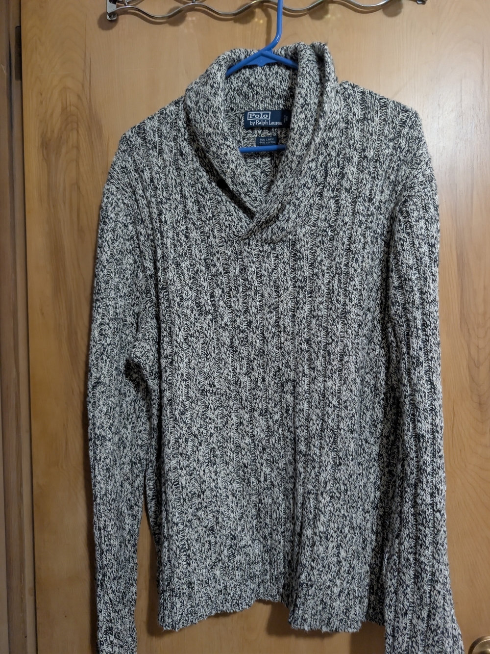 Polo by Ralph Lauren Black & White Shawl-Collar Turtleneck Sweater